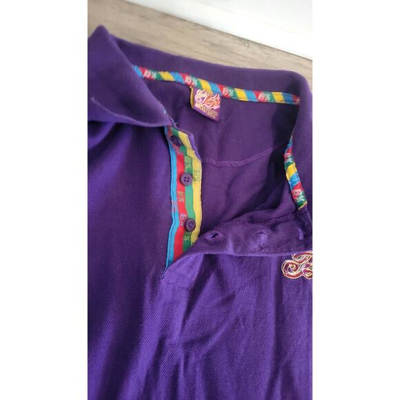 Vintage Brooklyn Xpress Polo Shirt XXXL Purple Embroidered BX Logo Hip Hop... - Picture 9 of 10